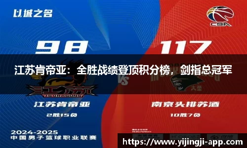 江苏肯帝亚：全胜战绩登顶积分榜，剑指总冠军